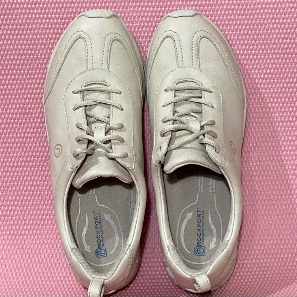 Rockport Womens Tan Leather Washable Walking Lace Up Casual Shoes - Size US 7M - Picture 5 of 13